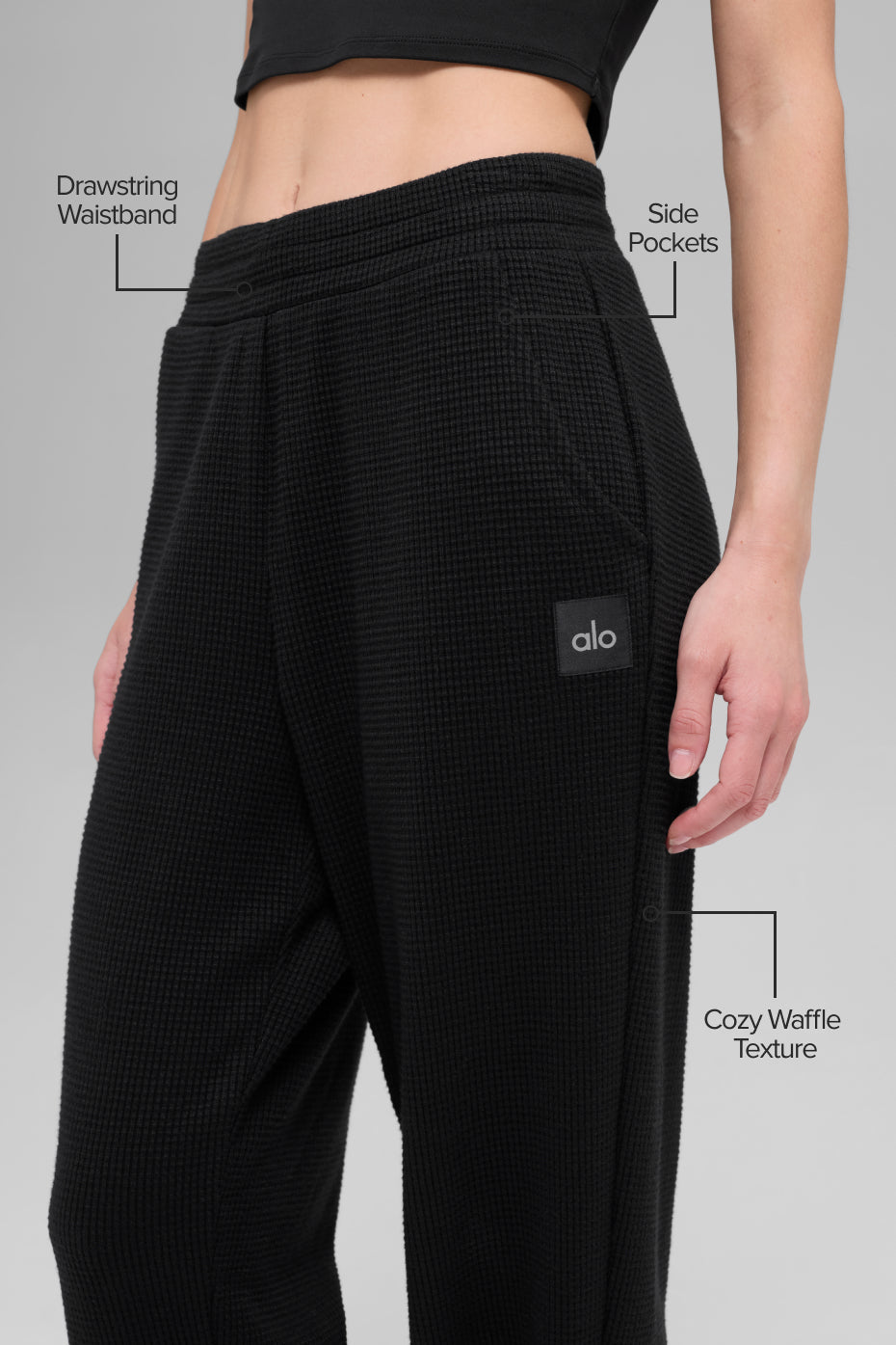 Waffle Weekend Escape Jogger - Black