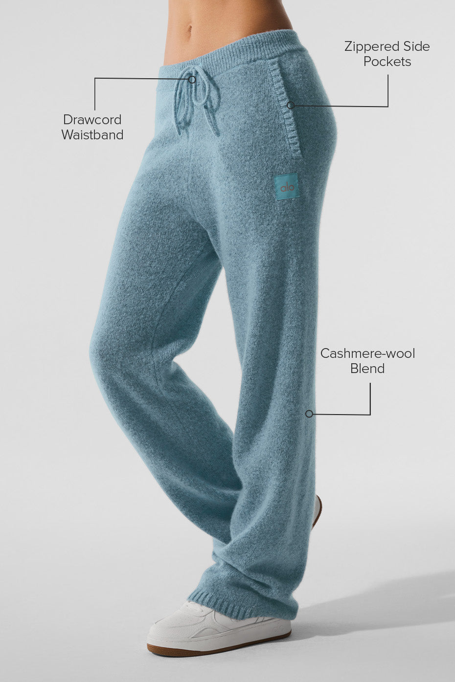 Wool Cashmere New Class Sweatpant - Celestial Blue Granite Heather