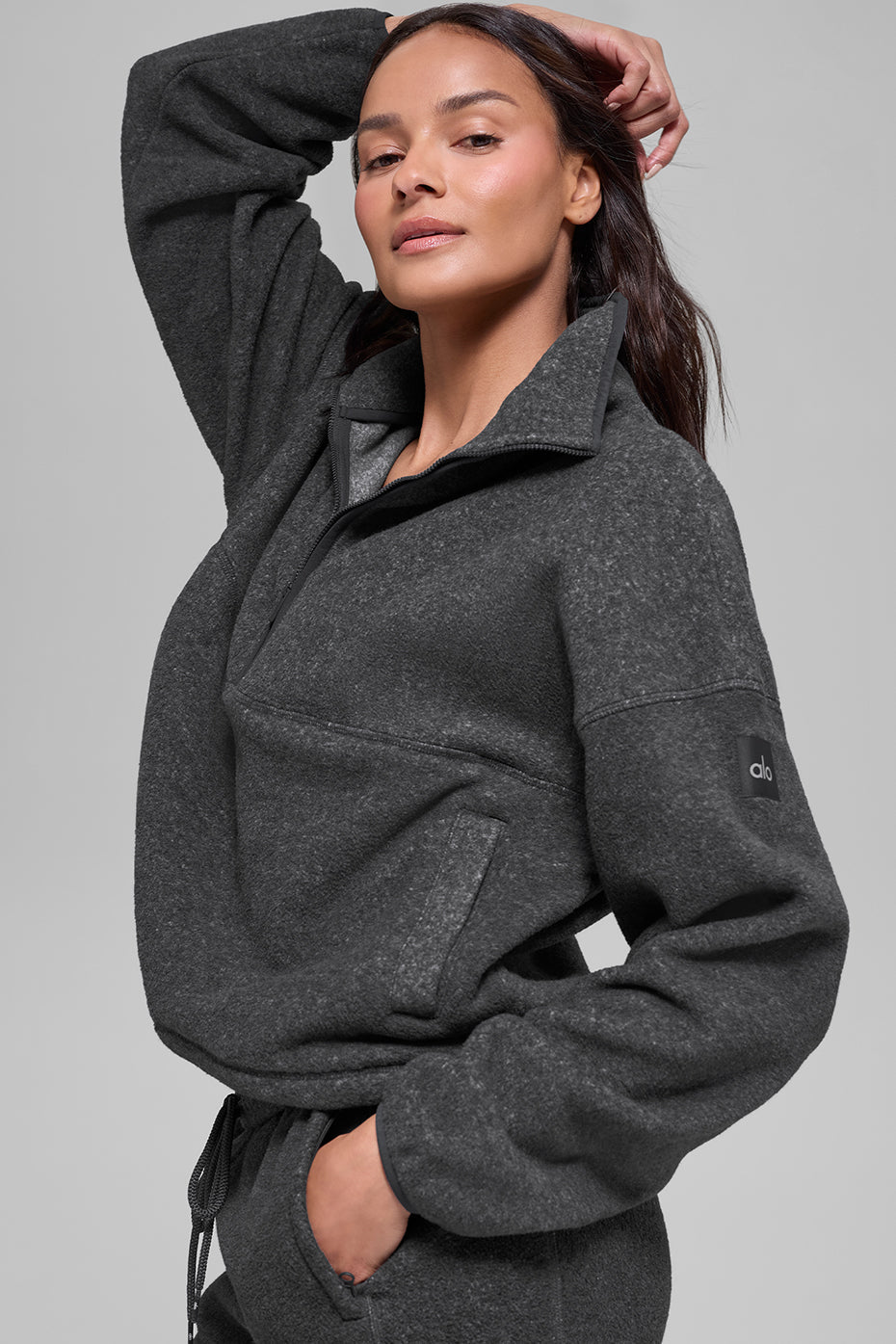 Polar Fleece Retreat Cover Up - Dark Heather Grey