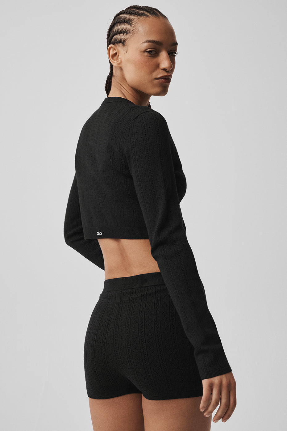 Pointelle Sweater Be Mine Cardigan - Black