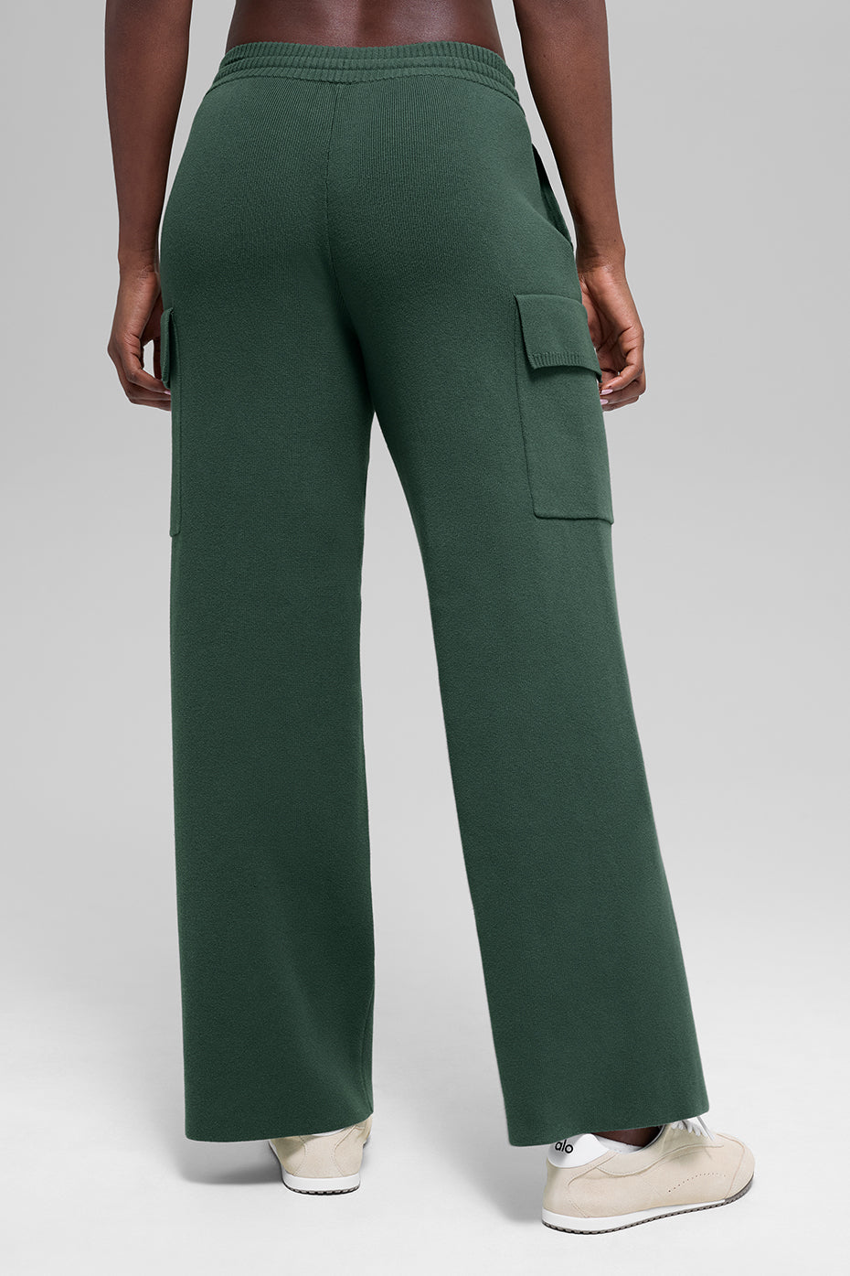 Scholar Knit High-Waist Cargo Pant - Clover Green