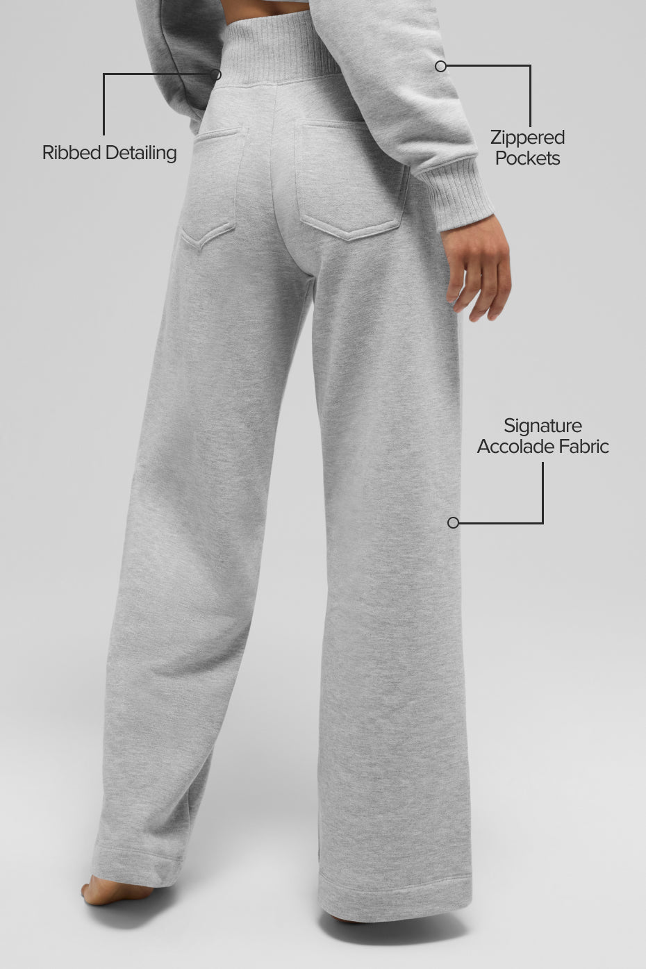Serenity Wide Leg Sweatpant - Athletic Heather Grey