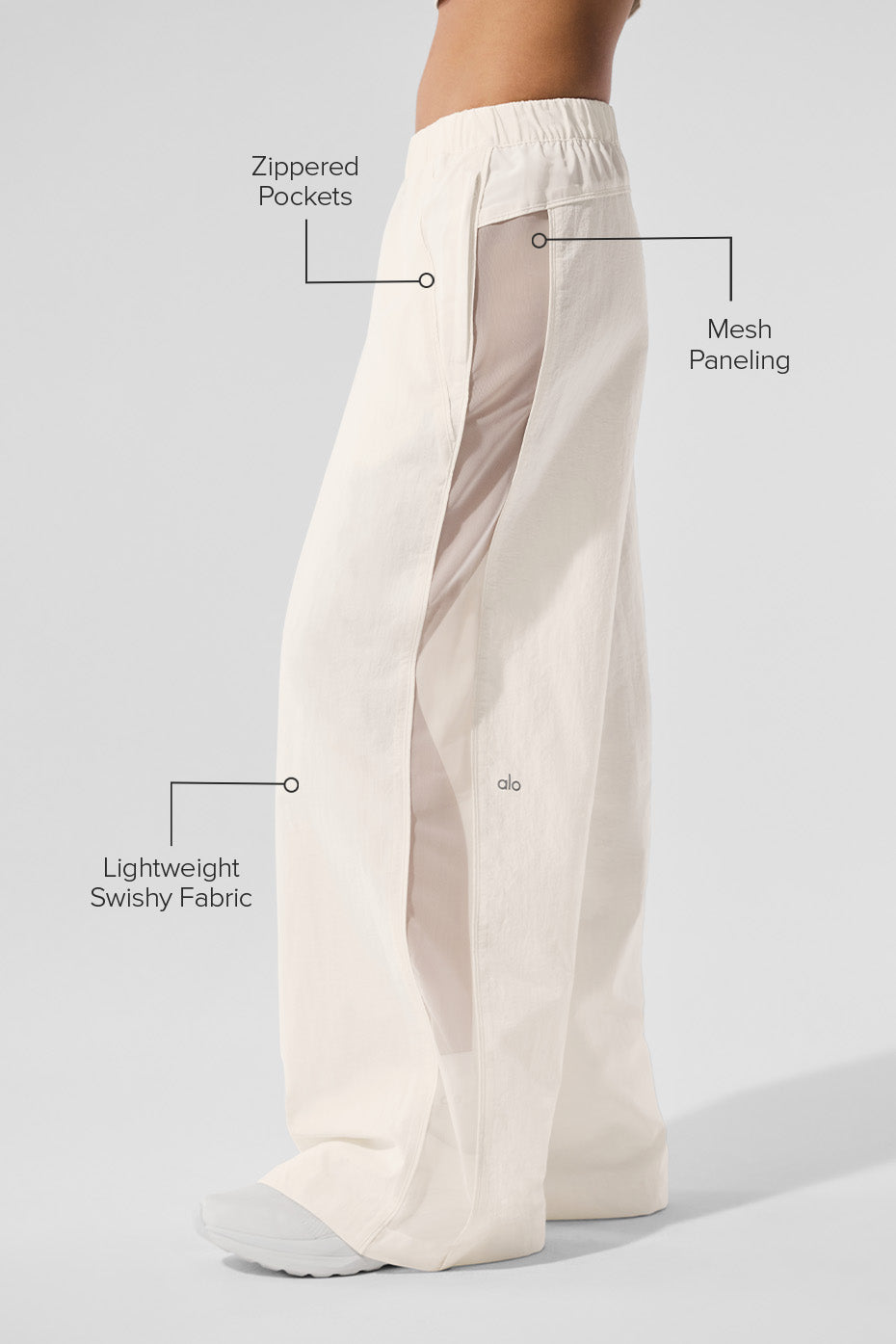 High-Waist Origin Wide Leg Track Pant - Ivory