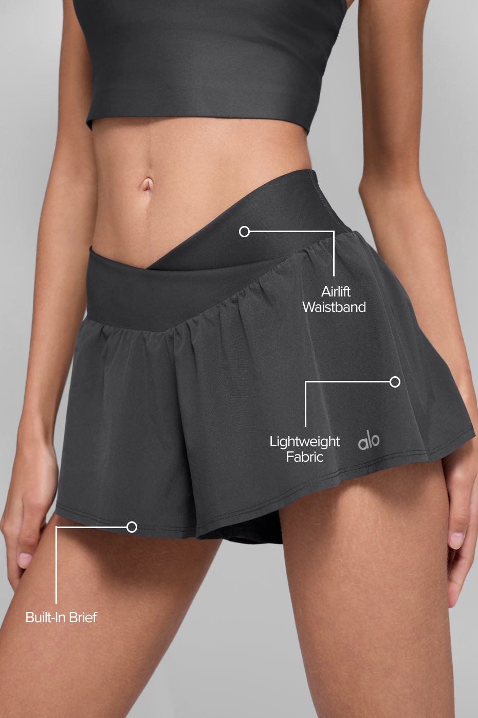 V-Cute Running Short - Anthracite